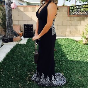 Black halter prom dress